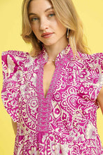 Load image into Gallery viewer, Umgee Floral Boho Print Midi Dress in Magenta