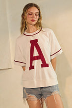 Load image into Gallery viewer, Oddi OVERSIZED Game Day Sweatshirt in White Dark Red
