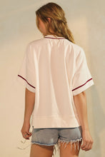 Load image into Gallery viewer, Oddi OVERSIZED Game Day Sweatshirt in White Dark Red