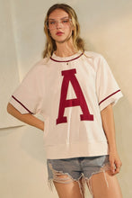 Load image into Gallery viewer, Oddi OVERSIZED Game Day Sweatshirt in White Dark Red