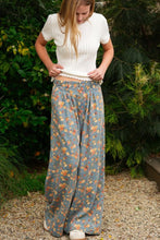 Load image into Gallery viewer, TRENDiLiTY Mineral Washed Floral Denim Wide Leg Pants in Denim