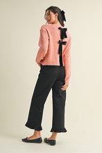 Load image into Gallery viewer, AnnieWear Stretch Twill Cropped Pants with Ruffles in Black