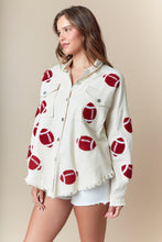Load image into Gallery viewer, Fantastic Fawn OVERSIZED Football Patched Jacket in Off White