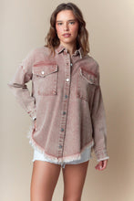 Load image into Gallery viewer, Fantastic Fawn Mineral Washed Denim Twill GAME DAY Shacket in Mauve