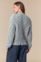 Load image into Gallery viewer, Peach Love Chunky Knit Cardigan in Heather Grey
