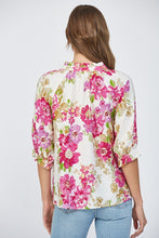 Load image into Gallery viewer, FATE Floral Print Top with Pin Tuck Details in Cream Multi