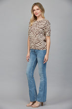 Load image into Gallery viewer, FATE Lightweight Animal Print Knit Sweater in Taupe Brown