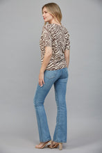 Load image into Gallery viewer, FATE Lightweight Animal Print Knit Sweater in Taupe Brown