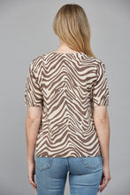 Load image into Gallery viewer, FATE Lightweight Animal Print Knit Sweater in Taupe Brown