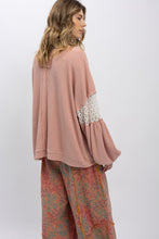 Load image into Gallery viewer, BlueVelvet Flower Patched Waffle Knit Top in Rose Pink