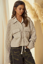 Load image into Gallery viewer, LovLov Solid Color Quilted Jacket in Oatmeal