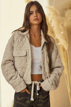 Load image into Gallery viewer, LovLov Solid Color Quilted Jacket in Oatmeal