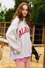 Load image into Gallery viewer, BucketList Graphic Print Sweatshirt "ALABAMA" with Reversible "AL" Print in Heather Grey