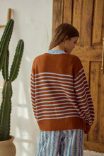 Load image into Gallery viewer, LovLov Striped Button Down Cardigan Sweater in Camel