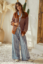 Load image into Gallery viewer, LovLov Striped Button Down Cardigan Sweater in Camel