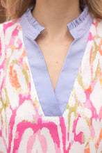 Load image into Gallery viewer, VOY Watercolor Abstract Print Mini Dress with Contrasting Stripe Details in Multi