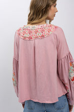 Load image into Gallery viewer, BlueVelvet Knit Top with Boho Print Patchwork in Pink