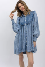 Load image into Gallery viewer, BlueVelvet Babydoll Chambray Mini Dress in Light Denim