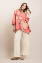 Load image into Gallery viewer, BlueVelvet Playful Heart Patched Oversized Top in Pink