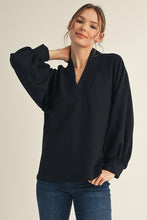Load image into Gallery viewer, Jodifl Scuba Knit Top in Black