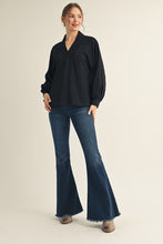 Load image into Gallery viewer, Jodifl Scuba Knit Top in Black