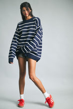 Load image into Gallery viewer, Wishlist OVERSIZED Striped Knit Sweater in Navy/White