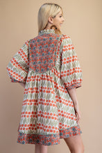 Load image into Gallery viewer, GiGio Contrasting Mixed Floral Mini Dress in Coral Mix