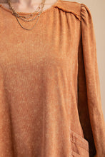 Load image into Gallery viewer, GiGio Mineral Washed Cotton Dress in Caramel