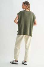 Load image into Gallery viewer, Wishlist Solid Color Knit Sleeveless Sweater in Olive