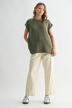 Load image into Gallery viewer, Wishlist Solid Color Knit Sleeveless Sweater in Olive