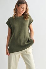 Load image into Gallery viewer, Wishlist Solid Color Knit Sleeveless Sweater in Olive