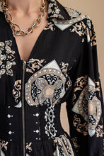 Load image into Gallery viewer, GiGio Tile Print Midi Dress in Black