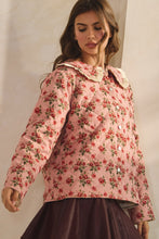 Load image into Gallery viewer, LovLov Vintage Quilted Floral Sailor Jacket in Floral Mauve