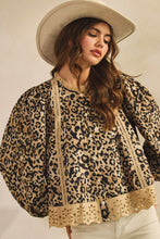 Load image into Gallery viewer, LovLov Leopard Print Top with Lace Details in Leopard