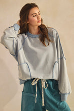 Load image into Gallery viewer, LovLov Vintage Mineral Washed Soft Knit Sweater in Vintage Denim
