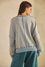 Load image into Gallery viewer, LovLov Vintage Mineral Washed Soft Knit Sweater in Vintage Denim