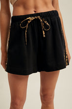 Load image into Gallery viewer, Wishlist Contrasting Side Stripe Shorts in Black\Leopard