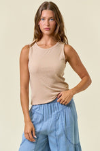 Load image into Gallery viewer, Doe & Rae Rhinestone Ribbed Tank Top in Nude