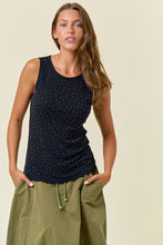 Load image into Gallery viewer, Doe & Rae Rhinestone Ribbed Tank Top in Black