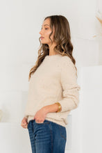 Load image into Gallery viewer, Sew in Love Knit Sweater with Multi Color Sequins and Metallic Thread in Beige