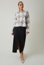 Load image into Gallery viewer, Sunday Edition Knit Argyle Pattern Sweater in White-H.Grey