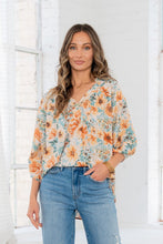 Load image into Gallery viewer, Sew in Love Floral Print Top in Teal/Brick