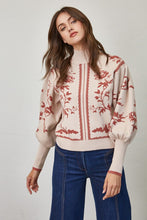 Load image into Gallery viewer, FATE Abstract and Floral Print Jacquard Knit Sweater in Mauve