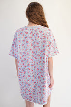 Load image into Gallery viewer, Easel Terry Knit Floral Print Mini Dress with USA Letter patched Front in Heather Grey