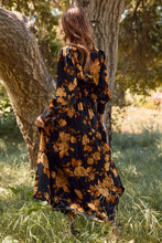 Load image into Gallery viewer, Oddi Floral Print Maxi Dress in Black Multi