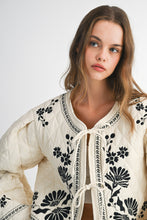 Load image into Gallery viewer, MABLE Embroidered Quilted Jacket in Light Taupe