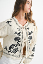 Load image into Gallery viewer, MABLE Embroidered Quilted Jacket in Light Taupe