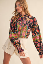 Load image into Gallery viewer, &merci Exclusive Floral Print Top in Black Multi Floral