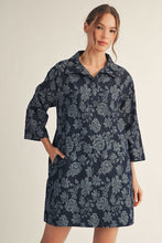 Load image into Gallery viewer, Jodifl Denim Floral Dress in Dark Denim