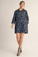 Load image into Gallery viewer, Jodifl Denim Floral Dress in Dark Denim
